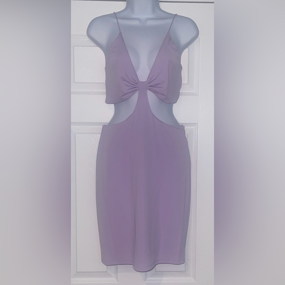 Alice + Olivia Lavender Cut-Out Dress